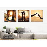 Painting by numbers 3-part expression of love sunset